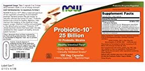 NOW Foods Probiotic-10 25 Billion, 100 Count (Pack of 3)