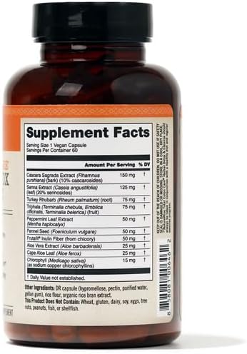 Naturewise Total Colon Care Herbal Cleanse - With Prebiotics, Botanicals, & Antioxidants - for Regular Bowel Movement, Digestion, Gut Health - Vegan, Gluten-Free, Non-GMO - 60 Capsules[2-Month Supply]