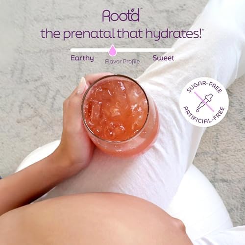 Root'd Prenatal Multivitamin Powder with 3X Electrolytes - 25 Vitamins & Minerals, Folate, Iron, Vitamin D3, 7 Superfoods & Probiotics, Sugar-Free Vitamins & Hydration | 24 Vitamin Drink Mix Packets