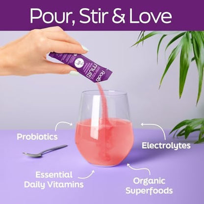Root'd Prenatal Multivitamin Powder with 3X Electrolytes - 25 Vitamins & Minerals, Folate, Iron, Vitamin D3, 7 Superfoods & Probiotics, Sugar-Free Vitamins & Hydration | 24 Vitamin Drink Mix Packets