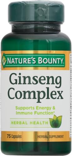 Ginseng by Nature's Bounty, Ginseng Complex Capsules Supports Vitality & Immune Function, 75 Capsules