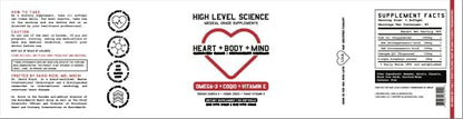 High Level Omega 3, CoQ10 & Vitamin E, Heart, Body, Mind Support with Fish Oil, Coenzyme Q10, Beeswax & Glycerin, Dietary Supplement for Men & Women, Yeast & Gluten Free, 60 Black Softgels - 2 Pack