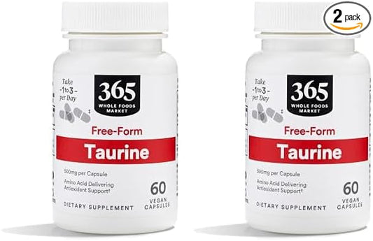 365 by Whole Foods Market, Taurine 500mg, 60 Count (Pack of 2)