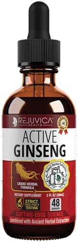Active Ginseng Korean Red Panax Ginseng with Natural Ginsenosides - All-Natural Advanced Liquid Solution for 2X Absorption - Supports Healthy Energy, Vitality, Mood and More