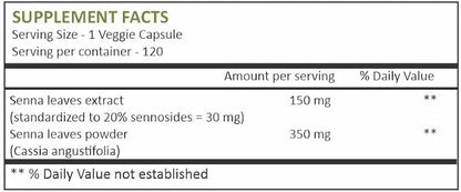 HERBAL HILLS Senna Capsules (alexandrina Senna) | 120 Capsules (500 mg) | Natural Laxative, Stool Softner, Constipation Relief