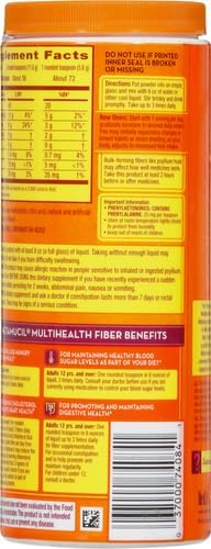 Metamucil Fiber, 4-in-1 Orange SugarFree Powder 72 (Pack of 2)