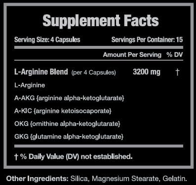 MHL L-Arginine for Men - 3200mg Maximum Strength Nitric Oxide Booster - Helps Blood Flow and Build Pure Protein - 60 Caps
