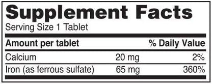 Ferrous Sulfate 325mg Iron Supplement (2-Pack) | Iron Pills | | 100 Iron Tablets per Bottle, 2-Pack