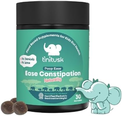 Poop Ease- Plant Based Constipation Relief Gummies for Toddlers and Children. Natural, Gentle, Laxative, Promoting Gut Health, Gluten-Free, Allergen Free