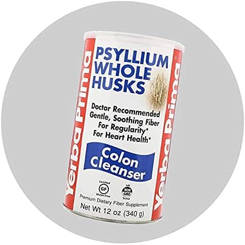 Yerba Prima Psyllium Whole Husks, Colon Cleanser 12 oz (Pack of 2) - All Natural Dietary Fiber, Pure Premium Psyllium, Lab-Tested Non-GMO, Gluten-Free Fiber, Made in The USA