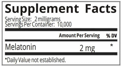 Melatonin | Natural Sleep Aid Bulk Powder | Custom Dose 2mg - 5mg Replace Capsules (20g - 10,000 Doses)