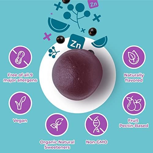 Hyland's Organic Elderberry Plus Gummies, Organic Black Elderberry with ZINC and Vitamin C, Immune Support Supplement for Adults, 60 Vegan Gummies (30 Days)