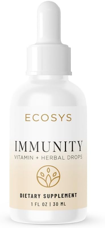 Immunity Support Herbal & Vitamin Tincture Drops – Immunity Booster with Vitamin C, D3, K2 & Powerful Adaptogens – Lemon Ginger Flavor, 30-Day Supply