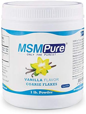 KALA HEALTH MSMPure Vanilla Flavored Coarse MSM Powder Flakes – US-Sourced MSM for Joint Health, Skin Appearance, and Hair & Nail Support – 1 lb, Organic Sulfur