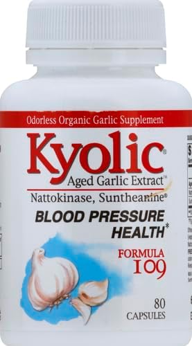 Kyolic Aged Garlic Extract Formula 109, Blood Pressure Health, 80 Capsules