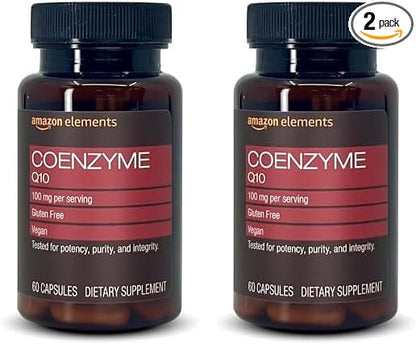 Amazon Brand - Revly Vegan CoQ10 100 mg - Normal Energy Production, Supports Cardiovascular Health, 2 Month Supply (60 Capsules) (Pack of 2)