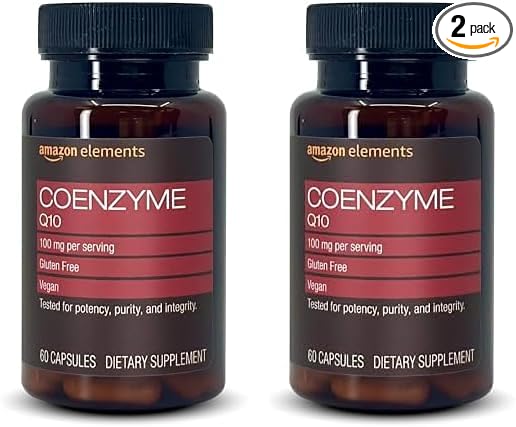 Amazon Brand - Revly Vegan CoQ10 100 mg - Normal Energy Production, Supports Cardiovascular Health, 2 Month Supply (60 Capsules) (Pack of 2)