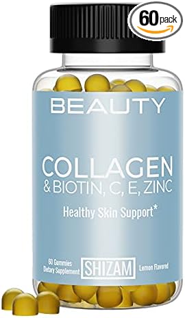 SHIZAM Hydrolyzed Bovine Collagen Biotin Gummies with Multi-Vitamin C, E & Zinc for Hair Growth-Loss and Strong Nail. Alternative for Liquid Drops, Pills & Keratin Shampoo for Women