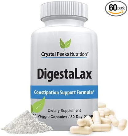 DigestaLax Increase Nutrition & Constipation Support - Helps Improve Easy Digestion & Natural Colon Absorption + Gas, Bloating, and Cramping Relief, Calcium Blend for Gut Health, 60 Veggie Capsules