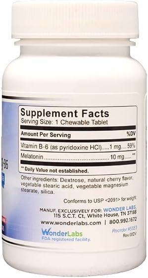 Chewable Melatonin 10mg + B6 Fast Dissolve Helps You Fall Asleep Faster, Stay Asleep Longer 200 Count