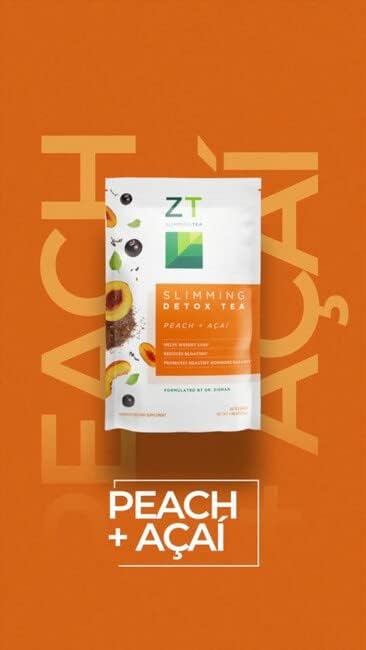 Dr. Zisman ZT Slimming - Peach and Acai Herbal Tea Blend with Ashwagandha, Rooibos and Acai - 28 Day Wellness Blend (28 Tea Bags)
