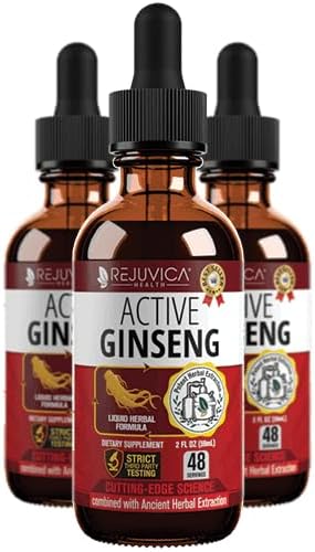 Active Ginseng Korean Red Panax Ginseng with Natural Ginsenosides - Fast-Absorbing Liquid - Supports Healthy Energy, Vitality, Mood and More