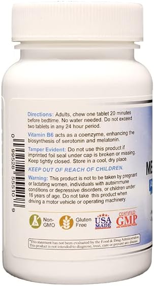 Chewable Melatonin 10mg + B6 Fast Dissolve Helps You Fall Asleep Faster, Stay Asleep Longer 200 Count