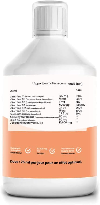 Ved Liquid Collagen Peptides Supplement, Faster Absorption Dietary Hydrolyzed Drink, Skin, Muscles, Hair, Nail Growth, for Women, Men, Unflavored 500 ml (Sugar Free)