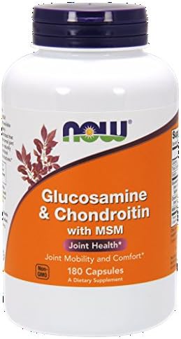 NOW Foods Glucosamine 1.1g, Chondroitin 1.2g, with MSM 300mg, 180 Capsules (Pack of 2)