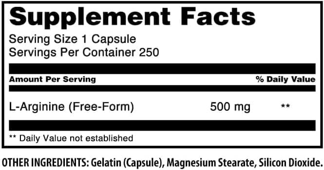Amazing Formulas L-Arginine Supplement | 500 Mg Per Serving | Capsules | Amino Acid Supplement for Men & Women | Non-GMO | Gluten Free | Made in USA (3 Pack | 250)
