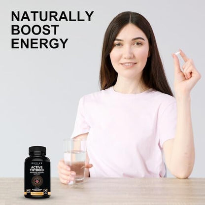 Thyroid Support: Powerful Blend of Ashwagandha, Iodine, Selenium, Magnesium, Zinc, Vitamin B12 & More for Optimal Health - 120 Capsules
