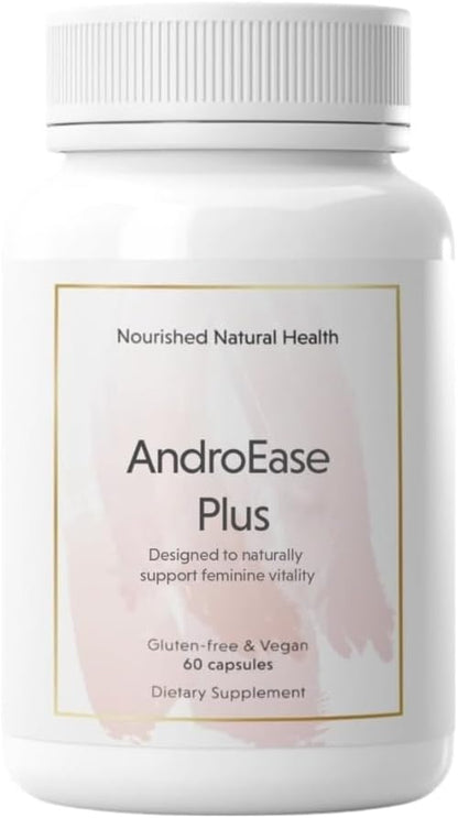 Nourished AndroEase Plus - Natural Balance Supplement for Women - Vegan Formula with Zinc & Saw Palmetto - 60 Capsules for Daily Wellness & Vitality - Made in USA