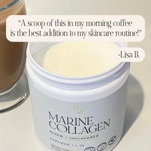 Renew Marine Collagen Powder + Biotin & Hyaluronic Acid for Better Hair, Skin & Nails, Unflavored - 20 Scoops, 8oz