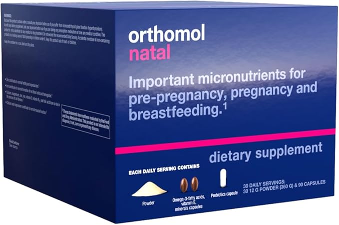Orthomol Natal, Prenatal Nutritional Support for Fertility, Pregnancy and Lactation, Comprehensive Vitamins, Minerals & Essential Nutrients 30 Count (Pack of 1)