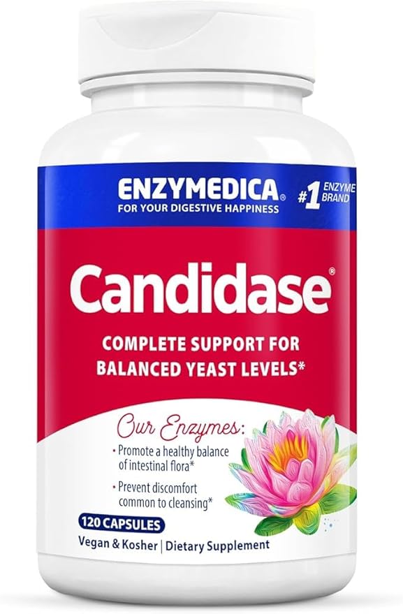 Enzymedica, Candidase, Digestive Enzymes for Gentle Cleansing Support, Gut Health & Digestion, 120 Count
