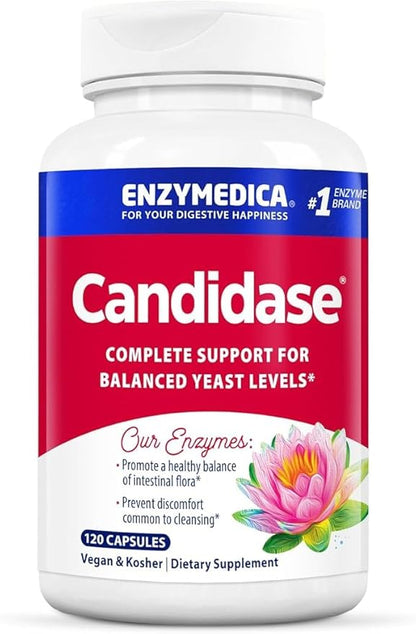 Enzymedica, Candidase, Digestive Enzymes for Gentle Cleansing Support, Gut Health & Digestion, 120 Count