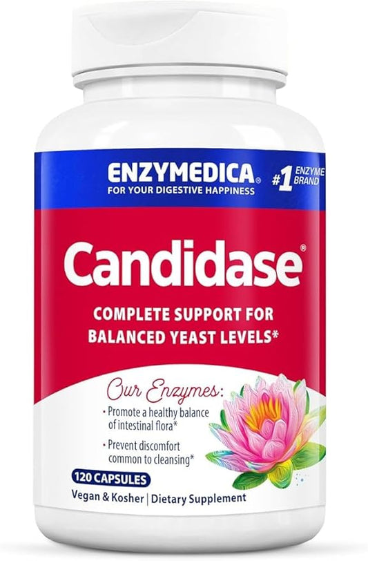 Enzymedica, Candidase, Digestive Enzymes for Gentle Cleansing Support, Gut Health & Digestion, 120 Count