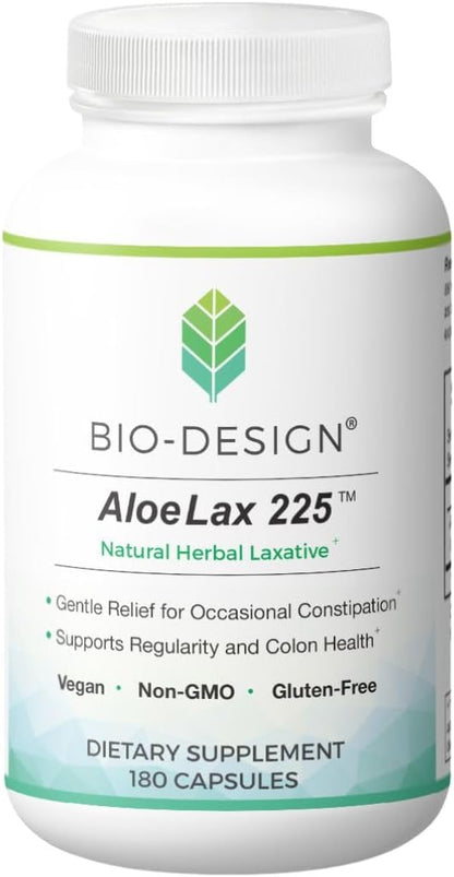 Aloe Lax 225 Relief for Occasional Constipation, with 225mg Natural Aloe ferox, 180 Capsules