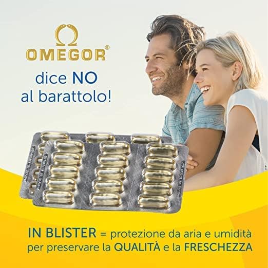 OMEGOR Omega 3 Fish Oil Supplement IFOS Certified Vitality 1000 with 800mg EPA and DHA per Capsule - No Fishy Aftertaste, Non-GMO (60 Softgels)