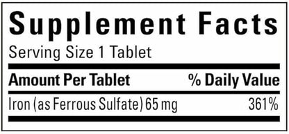Iron 65 mg Compatible with Nature (325 mg Ferrous Sulfate) Dietary Supplement for Red Blood Cell Support 365 Tablets with Weekly Pill Organizer (2 Items)