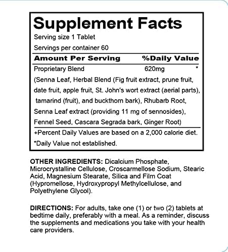(3 Pack) Esmond Natural: Senna Complex Tablet - Lemon & Green Tea (Bowl Health, Cleansing & Regularity), GMP, Natural Product Assn Certified, Made in USA - 620mg, 180 Tablets