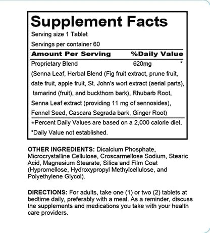 (3 Pack) Esmond Natural: Senna Complex Tablet - Lemon & Green Tea (Bowl Health, Cleansing & Regularity), GMP, Natural Product Assn Certified, Made in USA - 620mg, 180 Tablets