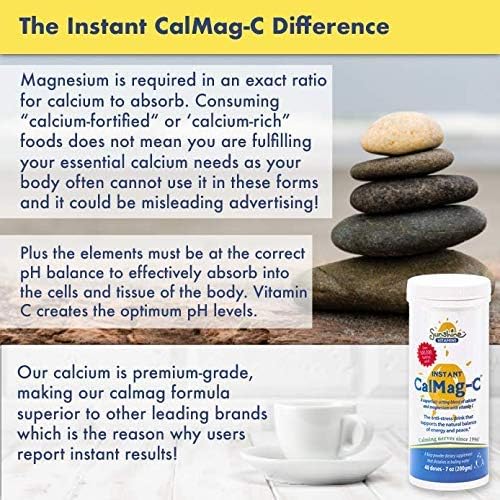 Instant Cal Mag C – Fast-Acting, Absorbable Calcium, Magnesium and Vitamin C – Replenishes Calcium & Magnesium, Enhances Body Function & Helps Prevent Depletions – Improved Sleep