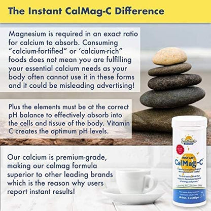 Instant Cal Mag C – Fast-Acting, Absorbable Calcium, Magnesium and Vitamin C – Replenishes Calcium & Magnesium, Enhances Body Function & Helps Prevent Depletions – Improved Sleep