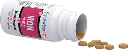 Superior Source Just Women - Iron 25 mg, (Ferrous Fumarate), Under The Tongue Quick Dissolve MicroLingual Tablets, 90 Count, Easily Absorbed, Assists Red Blood Cell Formation, Non-GMO