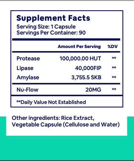 Digestive Enzymes - 40,000 USP Lipase - Prescription Strength Pancreatic Enzyme Replacement Formula for Fat Digestion, Gut Health & Nutrient Absorption - Fermented, Vegan, High Potency