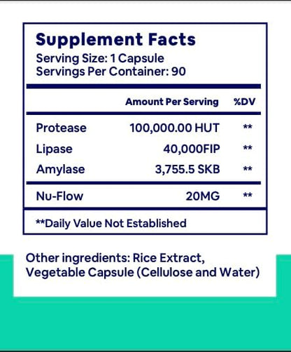 Digestive Enzymes - 40,000 USP Lipase - Prescription Strength Pancreatic Enzyme Replacement Formula for Fat Digestion, Gut Health & Nutrient Absorption - Fermented, Vegan, High Potency