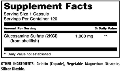 Amazing Formulas Glucosamine Sulfate 1000 mg Capsules Supplement | Non-GMO | Gluten Free | Made in USA (2 Pack | 120 Count)