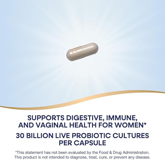 Nature's Way Fortify Daily Probiotic for Women, 30 Billion Live Cultures, 10 Strains, Prebiotics, Supports Digestive & Immune Health*, No Refrigeration Required, 30 Capsules (Packaging May Vary)