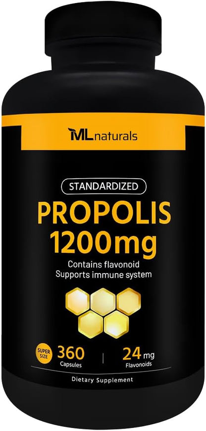 Standardized Propolis 1200 mg 360 Vegetable Capsules.